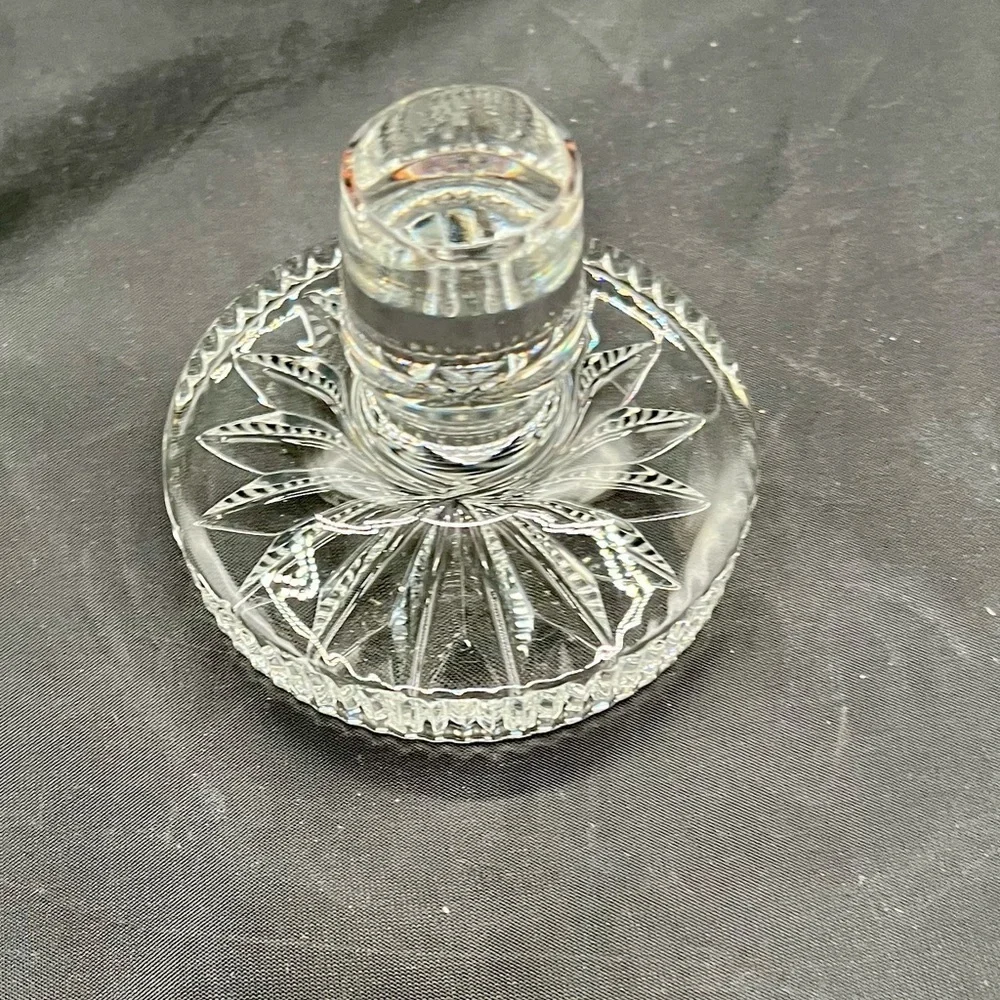 Vintage Crystal Stopper With Ornate Cut Design 2.5 Inch High